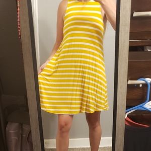 Yellow Striped Old Navy Swing Dress